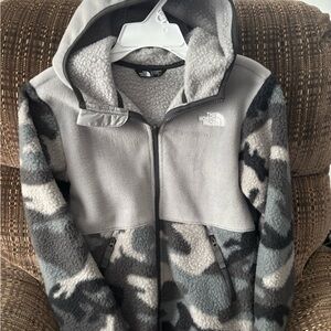 The North Face Kids Gray Camo Sherpa Fleece Hoodie
